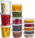 Контейнеры для хранения продуктов с крышками 230, 470, 950 мл - Герметичные круглые контейнеры - 44 штуки