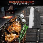 Нож тесак для разделки мяса ручной работы, нож шеф-повара  для мясника с ручной заточкой и холщовым чехлом — изображение 2