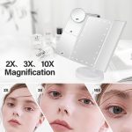 Зеркало для макияжа с подсветкой, увеличение 1X, 2X, 3X, 10X, сенсорное управление — изображение 2