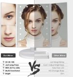 Зеркало для макияжа с подсветкой, увеличение 1X, 2X, 3X, 10X, сенсорное управление — изображение 6