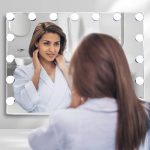 Косметическое зеркало с подсветкой и регулируемой яркостью, 3-цветное зеркало для макияжа — изображение 2