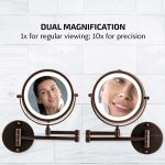 Настенное зеркало для макияжа Ovente с подсветкой и увеличением 1X и 10X — изображение 2