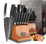 Набор ножей из дамасской стали NANFANG из 15 предметов с эргономичной ручкой и блоком разъединителя