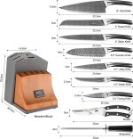 Набор ножей из дамасской стали NANFANG из 15 предметов с эргономичной ручкой и блоком разъединителя — изображение 2