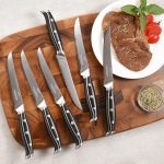 Набор дамасских ножей с блоком для кухни, набор из 6 ножей шеф-повара NANFANG — изображение 5