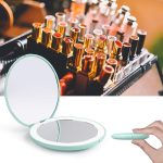 Дорожное зеркало для макияжа Wobsion со светодиодной подсветкой, увеличение 1x/10x — изображение 4