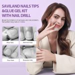 Стартовый набор для ногтей Saviland, набор типсов и клеевого геля с фрезой для ногтей — изображение 5