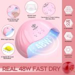 Стартовый набор для наращивания гелевых ногтей Modelones Poly Extension Gel - 6 весенних цветов с лампой 48 Вт — изображение 4