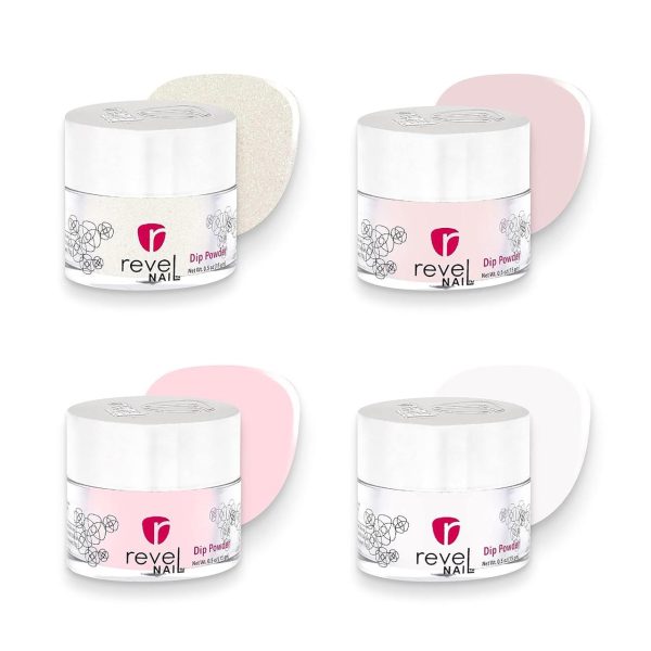 Лак для ногтей Revel Nail Dip Powder пудра для ногтей с витамином Е и кальцием, 4 упаковки