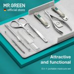 Набор для стрижки ногтей 8 в 1 MR.GREEN, Инструменты для личной гигиены с кожаным чехлом — изображение 2