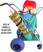 Пляжная тележка RollX с большими воздушными колесами, складная тележка для хранения — изображение 2