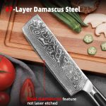 Кухонный нож Накири Sunnecko Damascus, нож-тесак с твердой ручкой для домашней кухни — изображение 2