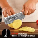 Кухонный нож Накири Sunnecko Damascus, нож-тесак с твердой ручкой для домашней кухни — изображение 3