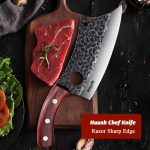 Японский поварской нож Huusk, нож Viking с ножнами, нож для разделки мяса — изображение 8