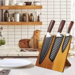 Профессиональные кухонные ножи SANDEWILY, Набор ножей шеф-повара из 3 предметов с ножнами — изображение 3