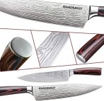Профессиональные кухонные ножи SANDEWILY, Набор ножей шеф-повара из 3 предметов с ножнами — изображение 6