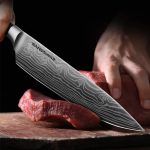 Профессиональные кухонные ножи SANDEWILY, Набор ножей шеф-повара из 3 предметов с ножнами — изображение 8