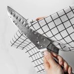 Нож Сантоку, нож шеф-повара  Sunnecko, Японский кухонный нож с твердой ручкой — изображение 8