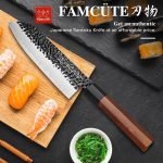 Нож Сантоку, профессиональный кухонный нож FAMCÜTE, японский нож для суши — изображение 4