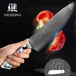 Нож шеф-повара KEIZOKU, Японский профессиональный кухонный нож кованый из дамасской стали — изображение 2