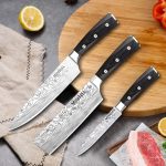 Профессиональный набор ножей шеф-повара MOSFiATA, Набор кухонных ножей из 3 предметов с защитой пальцев — изображение 7