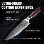 Кухонный поварской нож Ambertronix из японской нержавеющей стали VG-10 с острым лезвием и эргономичной ручкой — изображение 2
