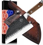 Нож тесак GRAND SHARP, Кованый кухонный нож для мяса ручной работы