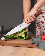 Нож шеф-повара TUO, немецкий профессиональный острый нож шеф-повара с ручкой из паккавуда — изображение 6