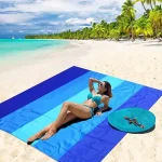 Пляжное покрывало WIWIGO, водонепроницаемый пляжный коврик на 4х — изображение 4