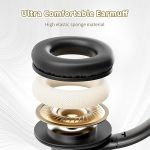 Беспроводные наушники KVIDIO с микрофоном, складная Bluetooth гарнитура Hi-Fi стереозвук — изображение 4