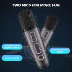 Караоке-колонка Verkstar, Bluetooth-колонка для караоке с двумя беспроводными микрофонами — изображение 4