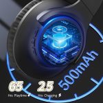 Беспроводные наушники KVIDIO с микрофоном, складная Bluetooth гарнитура Hi-Fi стереозвук — изображение 3