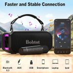Караоке-плеер с беспроводным микрофоном Bobtot, Bluetooth-динамик 40 Вт — изображение 3