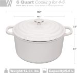 Эмалированная чугунная кастрюля VORRINGARD с крышкой 5.6л — изображение 4