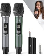 Беспроводные микрофоны UHF для караоке HWWR, микрофонная система с перезаряжаемым приемником