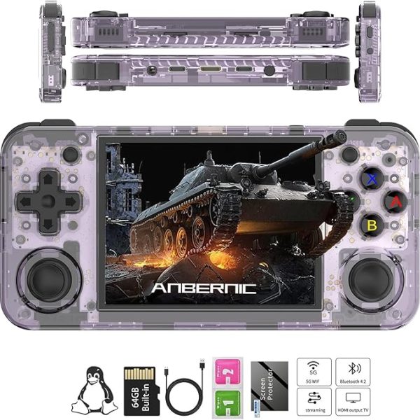 Игровая консоль с аккумулятором 3300 мАч 5500+ игр 64G TF карта Linux