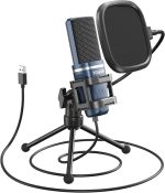 Микрофон для подкастов TONOR TC-777, USB-микрофон для компьютера, кардиоидный конденсаторный ПК-микрофон