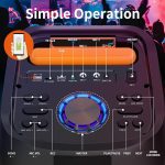 Караоке-цетр JYX с 2 беспроводными микрофонами, Bluetooth-колонка 500 Вт — изображение 4