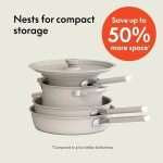 Набор посуды Bella 9 предметов, кухонная утварь Fits-anywhere с керамическим антипригарным покрытием — изображение 6