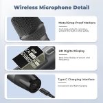 Беспроводные микрофоны UHF для караоке HWWR, микрофонная система с перезаряжаемым приемником — изображение 4
