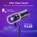 Игровой микрофон TONOR XLR/USB, динамический микрофон для записи и подкастов — изображение 5