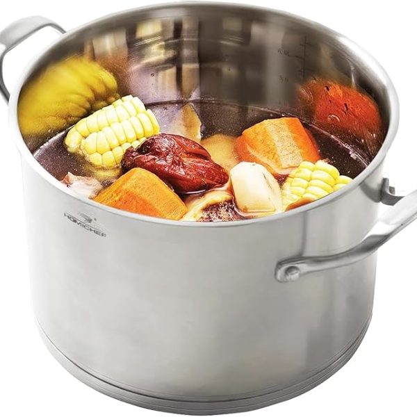 Индукционная кастрюля 6.6л HOMI CHEF, полированная кастрюля с крышкой
