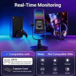 Игровой микрофон TONOR, совместимый с Xbox, конденсаторный потоковый микрофон RGB — изображение 2