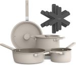 Набор посуды Bella 9 предметов, кухонная утварь Fits-anywhere с керамическим антипригарным покрытием