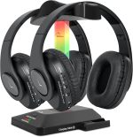 Bluetooth-наушники для просмотра ТВ, Двойные беспроводные наушники WallarGe с радиопередатчиком