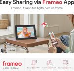 Цифровая фоторамка 10.1 дюйма с памятью 32 ГБ, цифровая фоторамка Frameo WiFi, сенсорный экран IPS 1280 х 800 — изображение 3