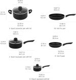 Набор кастрюль и сковород Amazon Basics с антипригарным покрытием 8 предметов — изображение 3