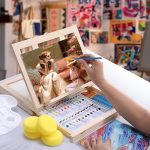 Набор для рисования для начинающих 54 предмета с портативным деревянным мольбертом — изображение 2