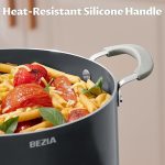 Керамическая кастрюля 8л с антипригарным покрытием и крышкой BEZIA — изображение 5