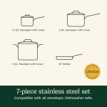Набор кастрюль и сковородок Cuisinart 7 предметов, коллекция посуды Chef's Classic — изображение 5